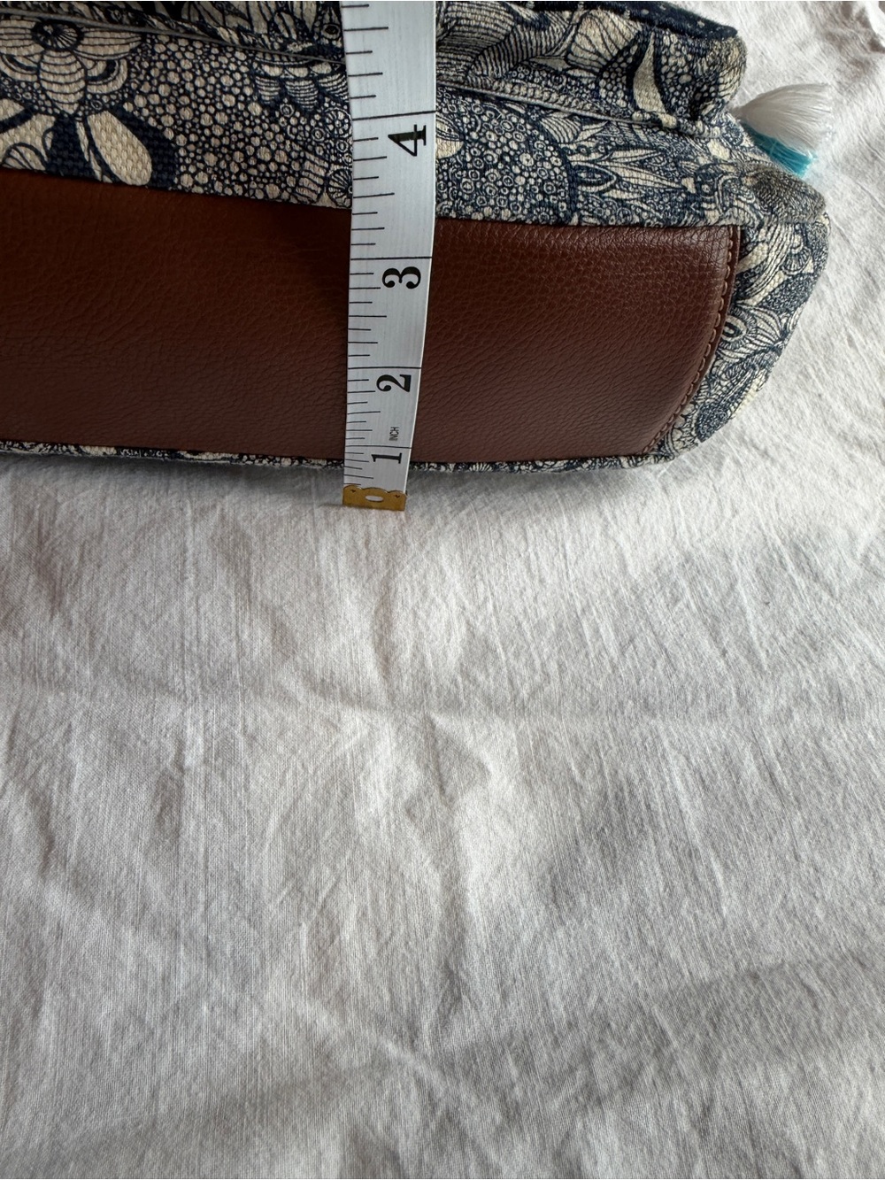 Sakroots Navy and Brown Floral Patchwork Crossbody - Picture 6 of 10